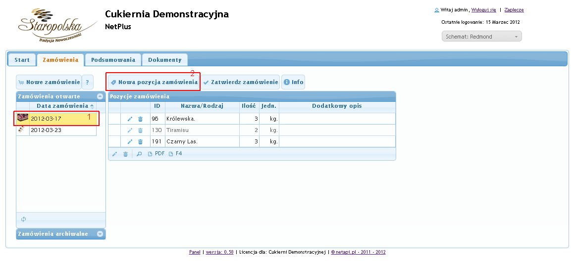Jak dodawać pozycję do zamówienia - krok 1