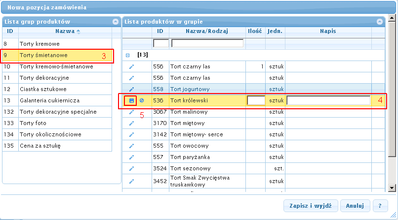 Jak dodawać pozycję do zamówienia - krok 1