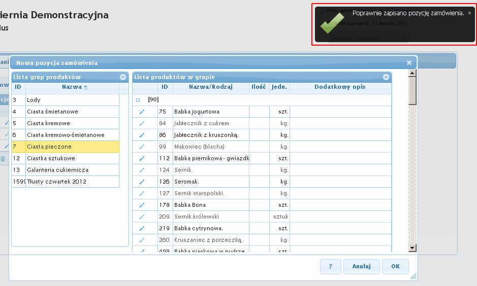 Jak dodawać pozycję do zamówienia - krok 1